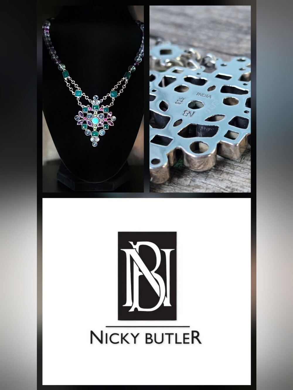 Nicky Butler RAJ COLLECTION LIMITED EDITION 925 Sterling Silver Necklace 63 gram - Picture 14 of 16